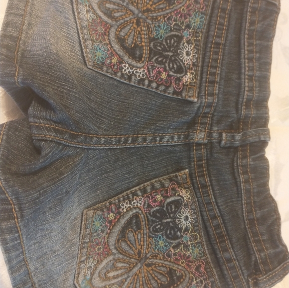 Squeeze Original Denim Blue Jeans Shorts Embroidery Sparkle 6 - Picture 6 of 6